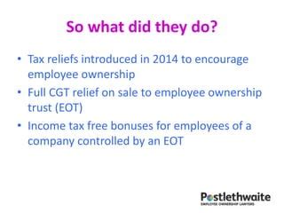 eot tax free bonus|Employee Ownership Trusts Bonuses: What are the .